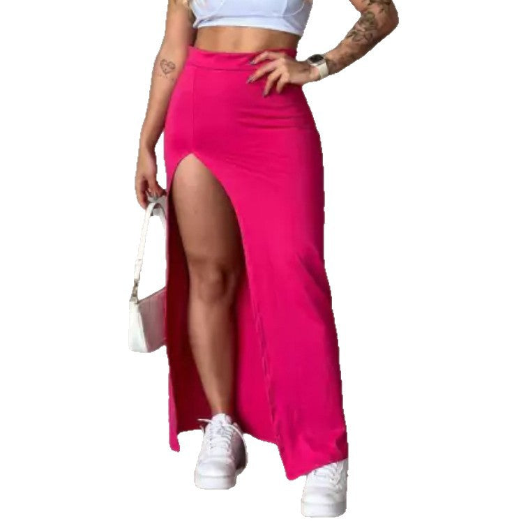 Damen Hohe Taillenspitzenrock mit seitlichem Schlitz R&B