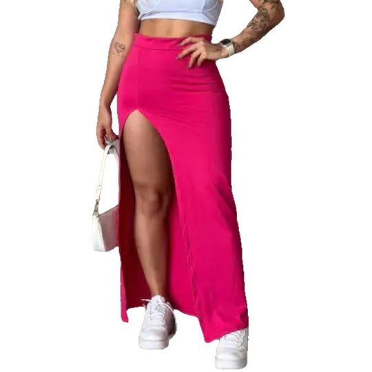 Damen Hohe Taillenspitzenrock mit seitlichem Schlitz R&B