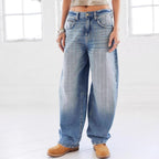 Damen Weite Vintage Denim-Jeans