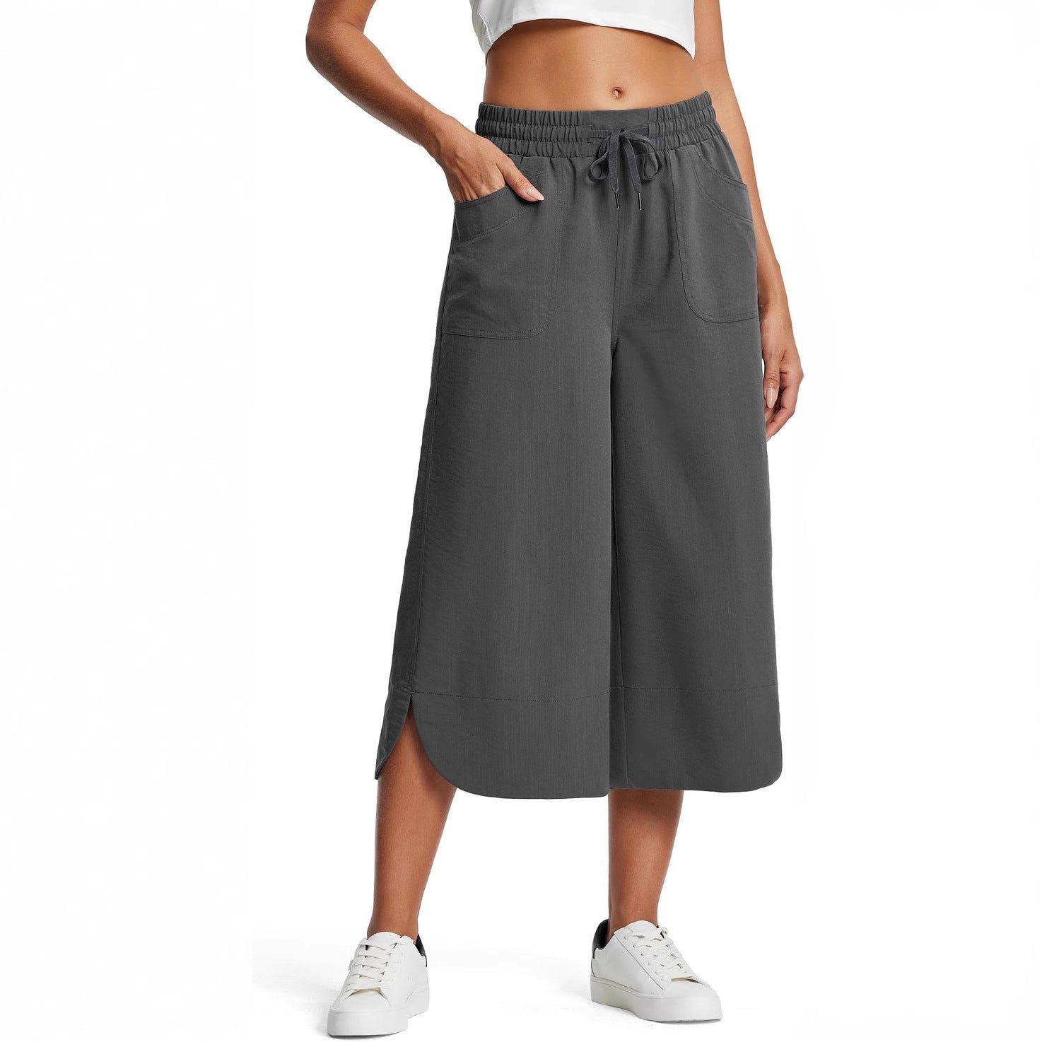 Damen bequeme Culotte mit elastischem Bund und praktischen Taschen R&B