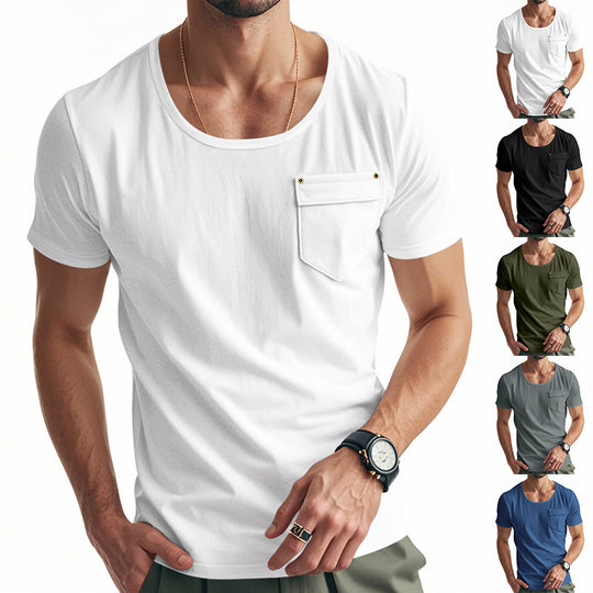 Herren Atmungsaktives T-Shirt mit praktischem Brusttasche R&B