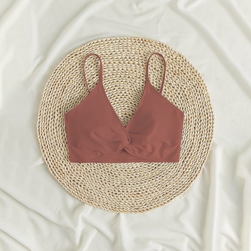 Damen sommerlicher Bralette-Bikinioberteil mit eleganter Twist-Detail