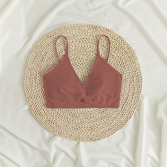 Damen sommerlicher Bralette-Bikinioberteil mit eleganter Twist-Detail R&B