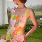 Damen Maxikleid mit floralem Muster und schmalen Trägern R&B