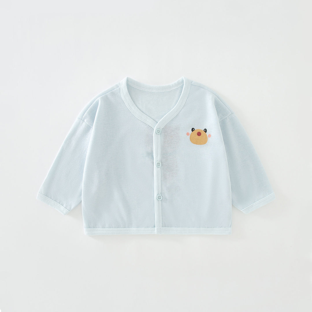 Unisex Nan Soft Organic Cotton Snap-Front Baby Cardigan mit besticktem Elefanten R&B