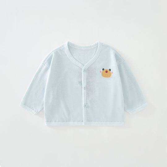 Unisex Nan Soft Organic Cotton Snap-Front Baby Cardigan mit besticktem Elefanten R&B