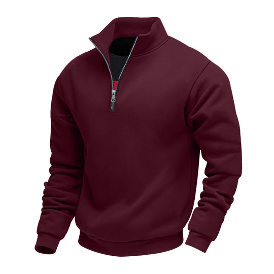 Herren sportlicher Sweatshirt mit modernem Stehkragen und Reißverschluss R&B