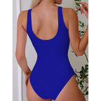 Damen Sportlicher Einteiler Badeanzug mit praktischer Reißverschluss-Öffnung
