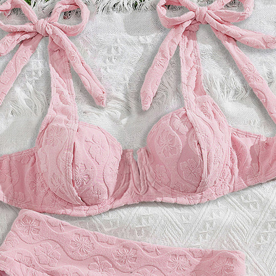 Damen Push-Up-Bikini mit floralem Textildesign R&B