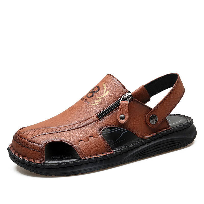 Herren orthopädische Leder-Sandalen mit verstellbarem Riemensystem R&B
