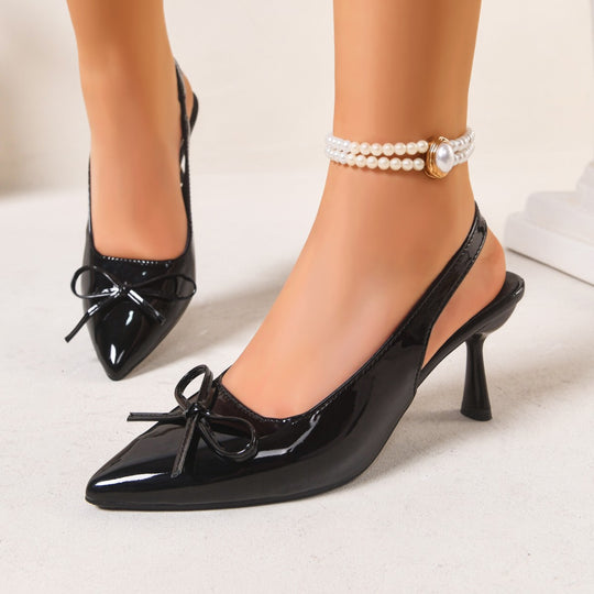 Damen Slingback-Pumps mit eleganter Schleifenapplikation R&B