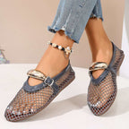 Damen stilvolle Netzschuhe mit modischem Riemen R&B