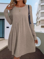 Damen lässiges Ripp-Kleid mit asymmetrischem Design R&B
