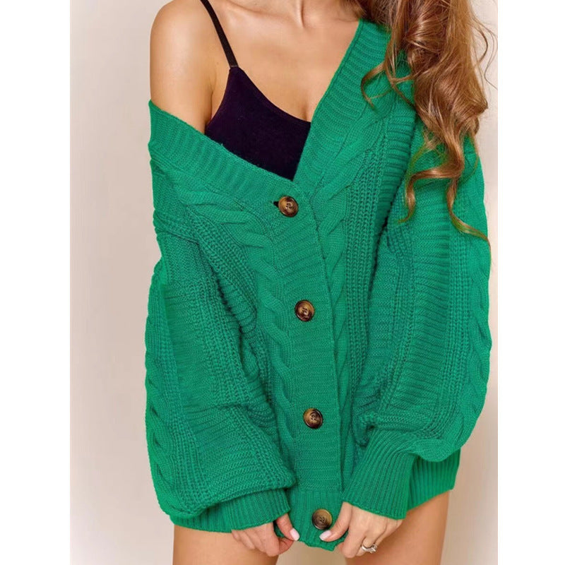 Damen kuscheliger Strickcardigan mit Knöpfen R&B