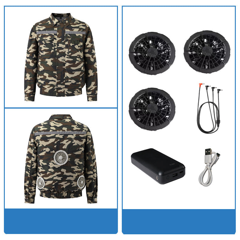 Herren nan belüftete Arbeitsjacke mit integrierten USB-Lüftern und externem Akkufach R&B