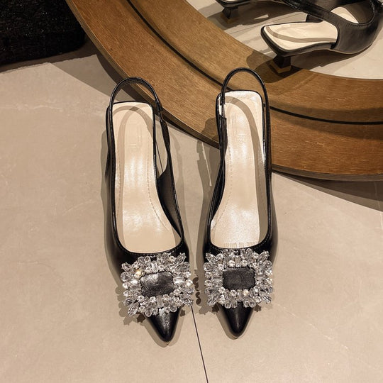Damen Slingback Pumps mit Strassbesetztem Detail R&B