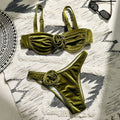 Damen Triangel-Bikini mit verstellbaren Trägern und floralem Detail R&B