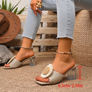 Damen elegante Sandalen mit floraler Applikation R&B