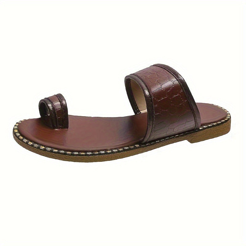 Damen elegante Slide-Sandalen mit luxuriösen goldenen Akzenten R&B