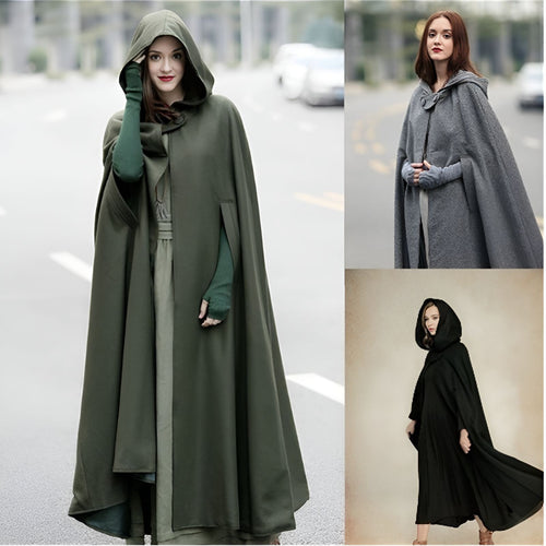 Damen elegante Kapuzenumhang R&B