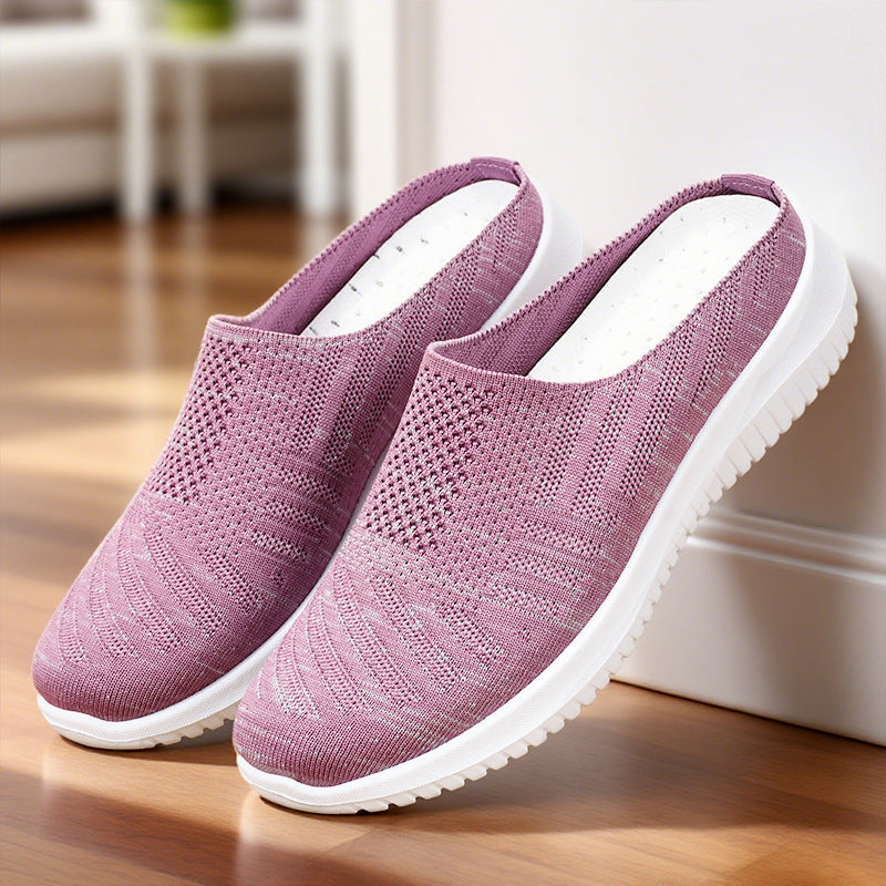 Damen Bequeme und atmungsaktive Slipper mit elastischem Obermaterial R&B