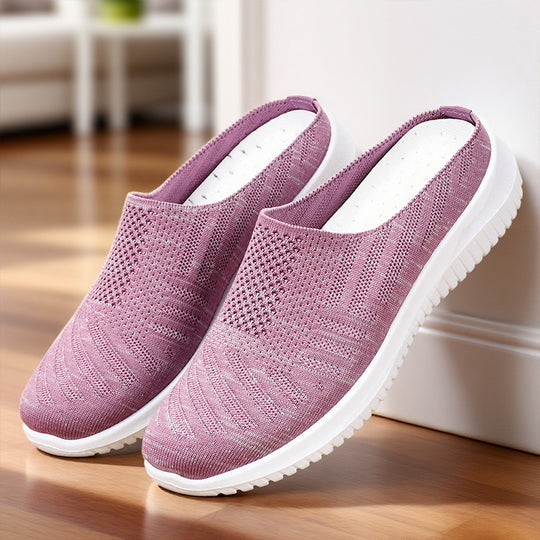 Damen Bequeme und atmungsaktive Slipper mit elastischem Obermaterial R&B
