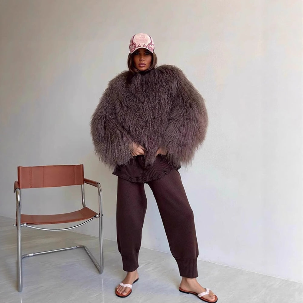 Damen Fleece-Überzieher im trendigen Bouclé-Stil R&B