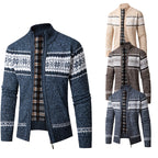Herren Strickjacke mit hohem Kragen und modernem Zipper R&B