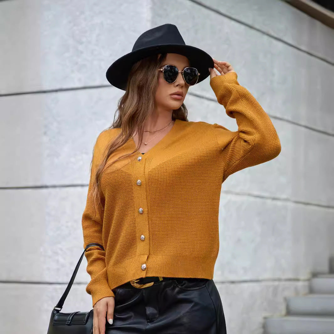 Damen Strickjacke mit Knopfdetails und strukturierter Oberfläche R&B