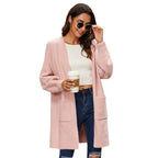 Damen Langer Strickcardigan mit weichem Griff und praktischen Taschen R&B
