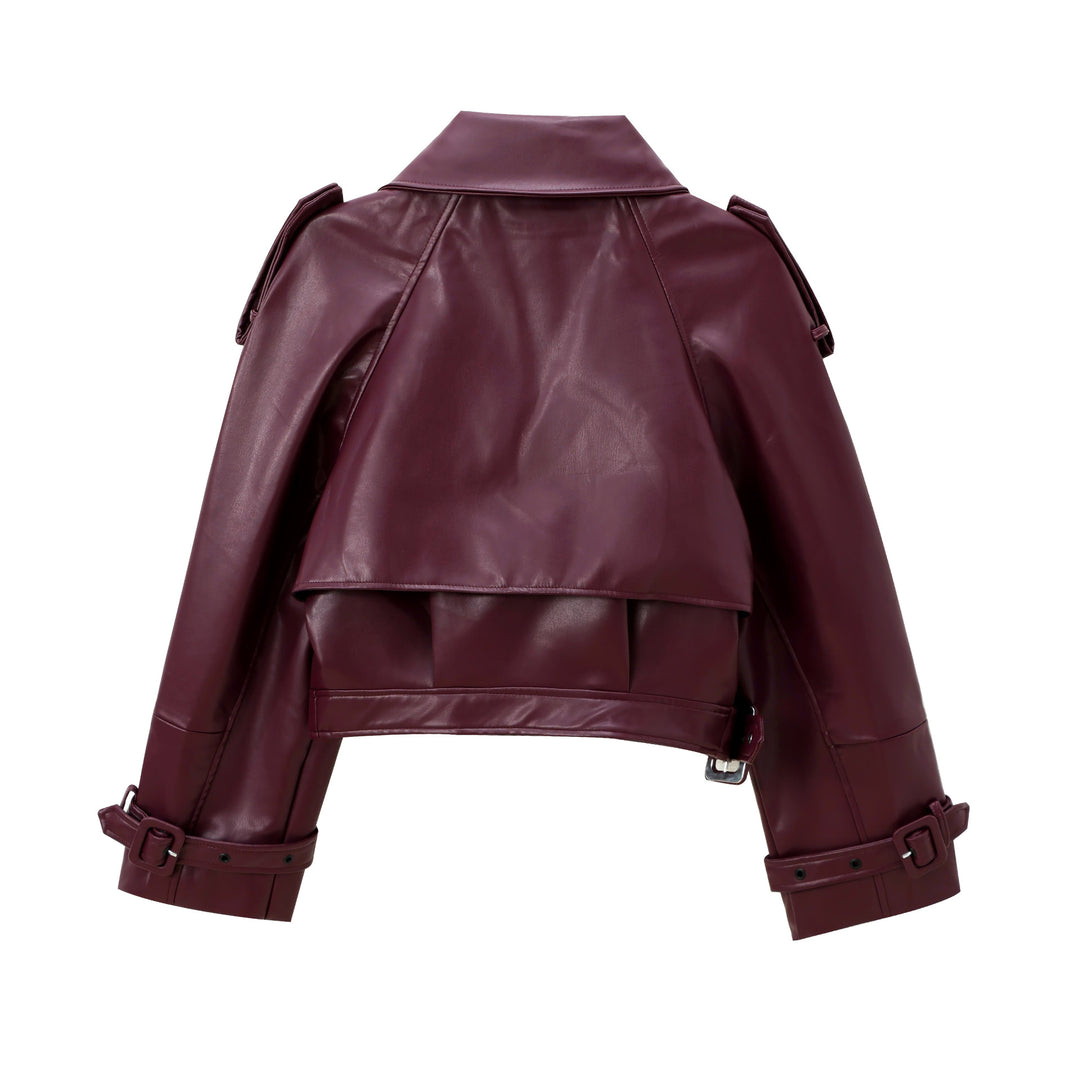 Damen cropped jacke im eleganten Design mit breitem Revers und praktischen Taschen R&B
