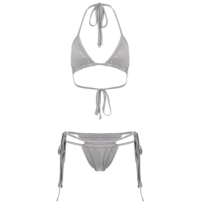 Damen Bikini-Set mit verstellbaren Trägern und eleganten Schmuckdetails R&B