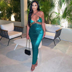 Damen Körperbetontes Abendkleid mit tiefem Ausschnitt R&B
