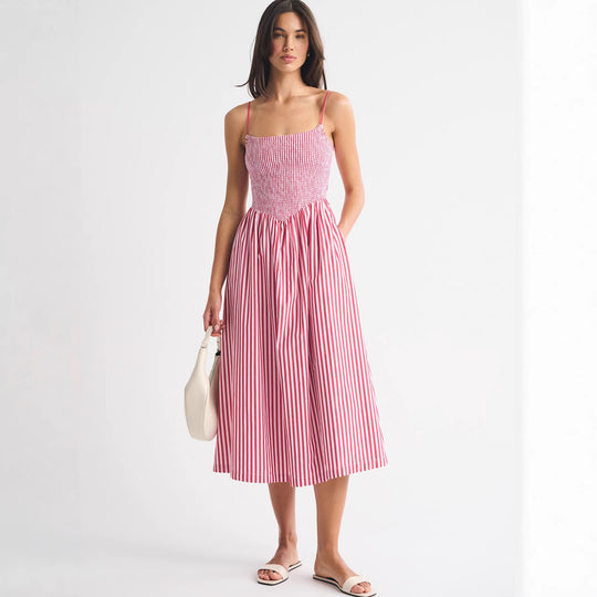 Damen Maxikleid mit floralem Design und elastischem Bund R&B