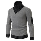 Herren Pullover mit modernem asymmetrischem Kragen und strukturiertem Design R&B