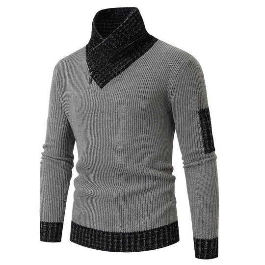 Herren Pullover mit modernem asymmetrischem Kragen und strukturiertem Design R&B