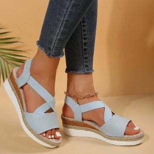 Damen Wedge-Sandalen mit geflochtenem Riemedesign R&B