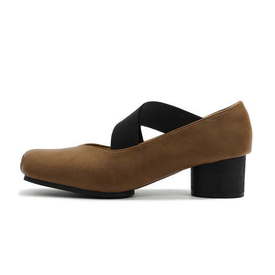 Damen elegante Ballerinas mit elastischen Riemen und glänzender Leder-Oberfläche R&B