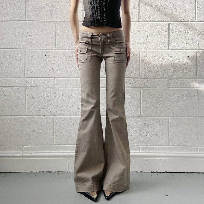 Damen Flared Cargo-Hose mit modischem Schnitt und praktischen Taschen R&B