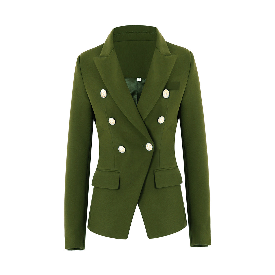 Damen Elegante Doppelreihige Blazerjacke mit goldenen Knöpfen R&B