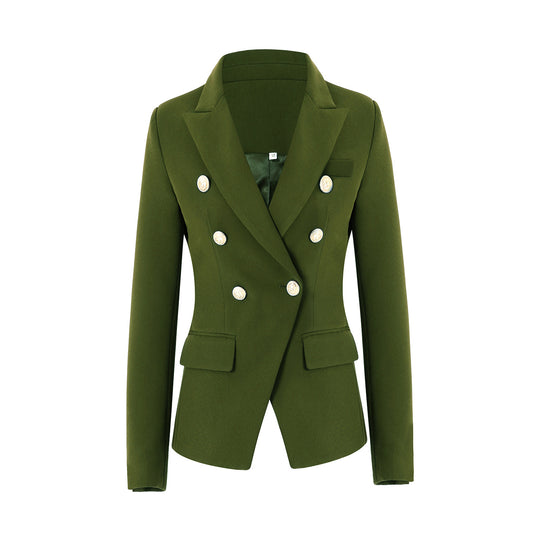 Damen Elegante Doppelreihige Blazerjacke mit goldenen Knöpfen R&B