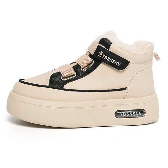 Damen Winterliche High-Top Sneakers mit bequemer Fleece-Wärmepolsterung und sportlichem Design R&B