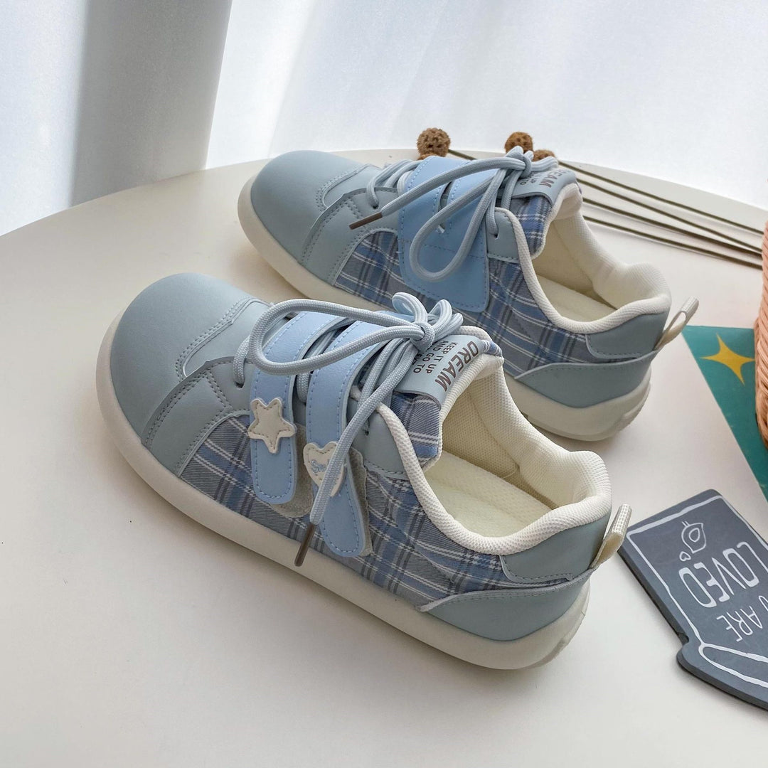Damen Sneakers mit innovativem Karomuster und verstellbarem Klettverschluss R&B