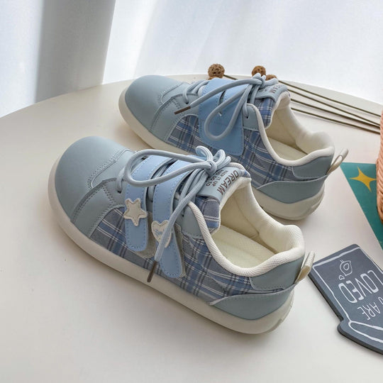 Damen Sneakers mit innovativem Karomuster und verstellbarem Klettverschluss R&B