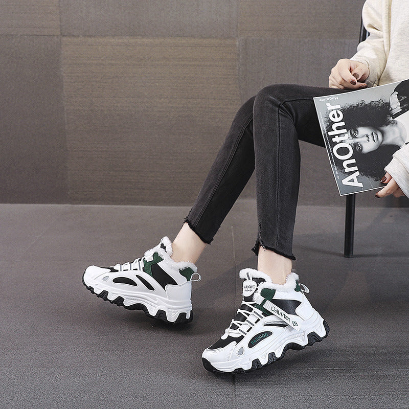 Damen modische Winter Sneakers mit kuscheligem Innenfutter und robustem Profil R&B