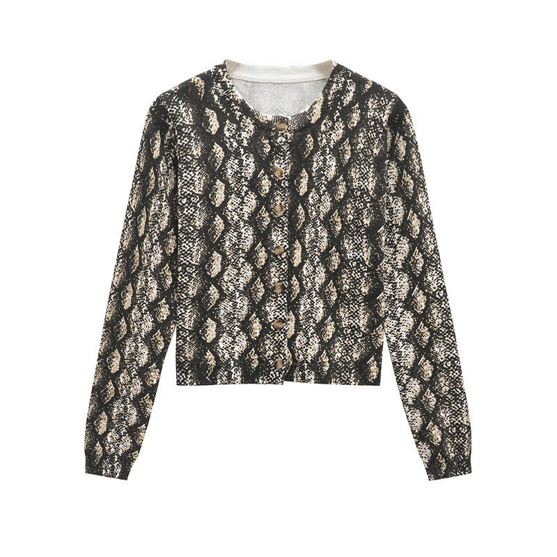 Damen Strickjacke mit Schlangenmuster R&B