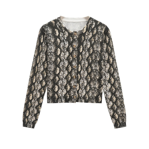 Damen Strickjacke mit Schlangenmuster R&B
