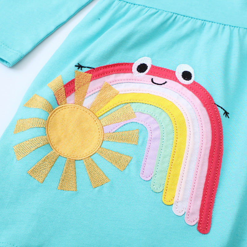 Mädchen Tüllkleid mit verspieltem Regenbogen-Motiv R&B