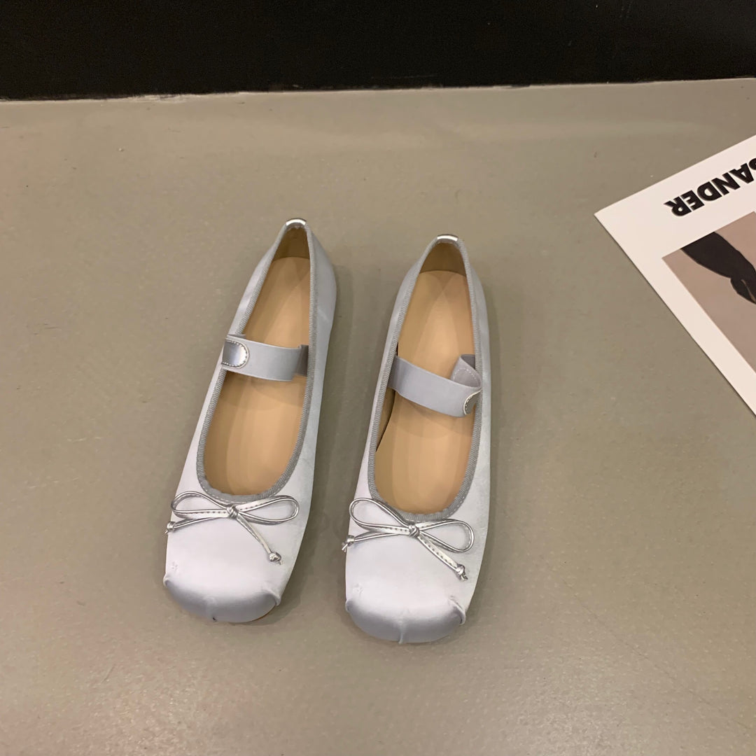 Damen Ballerinas mit verstellbarem Riemen und elegantem Schleifenakzent R&B