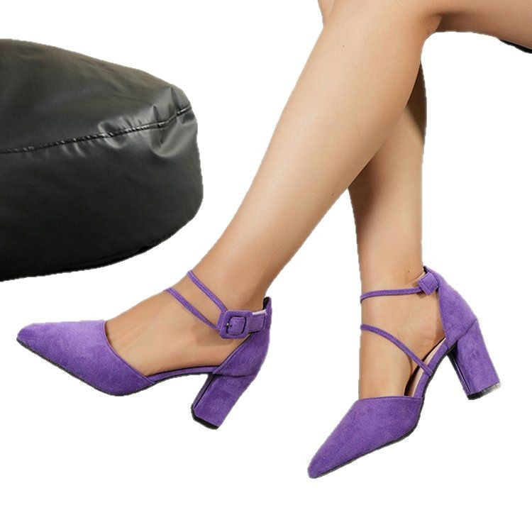 Damen elegante Sling-Pumps mit modischem Schnallenakzent und komfortablem Blockabsatz R&B